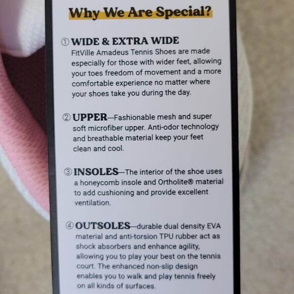NWT FitVille Amadeus 10W Tennis Pickleball Sneakers Shoes Cushioned  Non-Slip - Picture 12 of 12